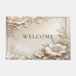 Ivory Flowers Doormat Deurmat