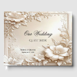 Ivory Flowers Guest Book Gastenboek