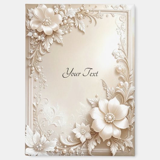 Ivory Flowers Magnet (Recto)
