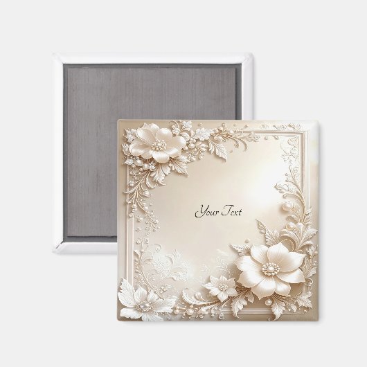 Ivory Flowers Magnet (Recto/Verso)
