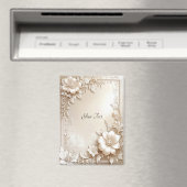Ivory Flowers Magnet Magneet (Insitu (Vaatwasser))