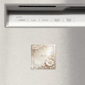 Ivory Flowers Magnet Magneet (Insitu (Vaatwasser))