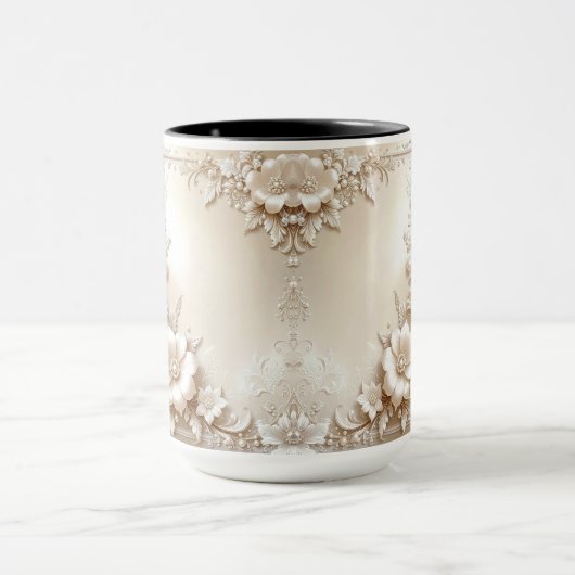 Ivory Flowers Mug (Centre)