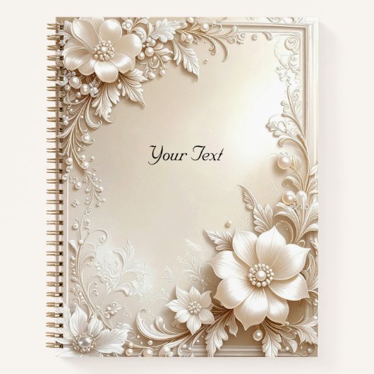 Ivory Flowers Notebook Notitieboek (Voorkant)