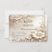 Ivory Flowers RSVP Card Kaartje (Voorkant)