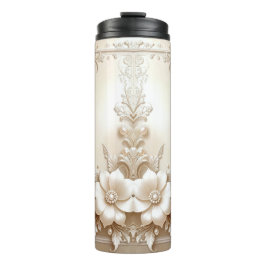 Ivory Flowers Thermal Tumbler Thermosbeker