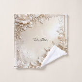 Ivory Flowers Towel Set Bad Handdoek (Wasdoekje)