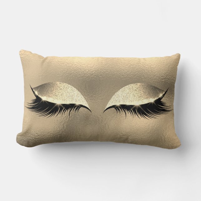 Ivory Foxier Vip Lashes Glass Sleep Glitter Makeup Kussen (Voorkant)