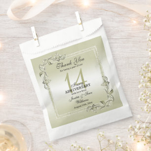 Ivory Gem & Glitter 14th Wedding Jubileum Bedankzakje