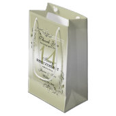 Ivory Gem & Glitter 14th Wedding Jubileum Klein Cadeauzakje (Voorkant Gekanteld)