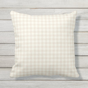 Ivory Gingham Pattern Kussens buitenshuis