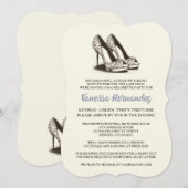 Ivory Glam Schoenen Bachelorette Party Kaart (Voorkant / Achterkant)