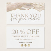 Ivory gold agate Bedankt voor je creditcard Visitekaartje (Voorkant /achterkant)