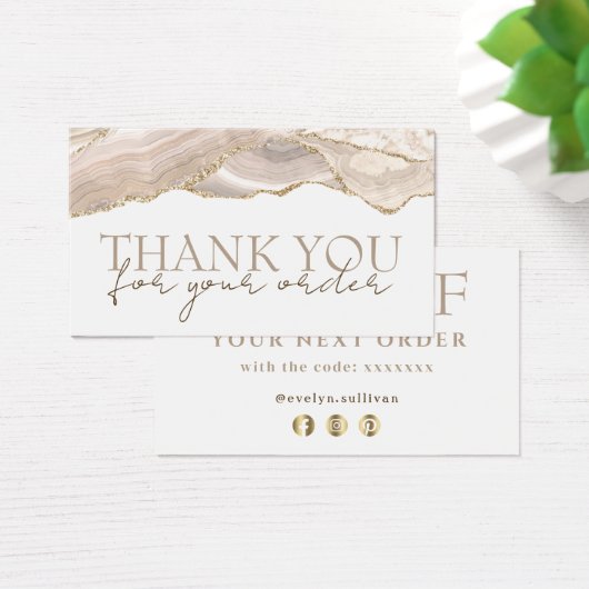 Ivory gold agate Bedankt voor je creditcard Visitekaartje (Bureau)