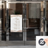 Ivory Gold Agate Diensten Menu Raamsticker (Kantoordeur)