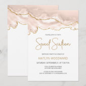 Ivory Gold Agate Sweet 16 Birthday Party Kaart (Voorkant / Achterkant)