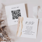 Ivory Gold Agate Wedding QR Code RSVP Informatiekaartje