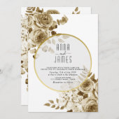 Ivory Gold Boho Faire-part de mariage (Devant / Derrière)