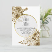 Ivory Gold Boho Wedding Invitation Kaart (Staand voorkant)