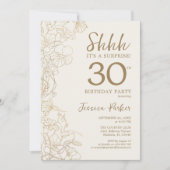 Ivory Gold Botanical Surprise 30th Birthday Kaart (Voorkant)