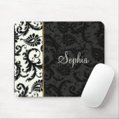 Ivory, Gold en Black Damask Mousepad Muismat (Met muis)