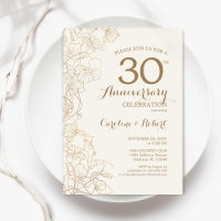 Ivory Gold Floral 30e verjaardag