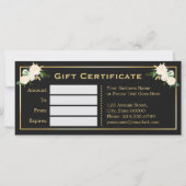 Ivory Gold Floral Beauty Salon Gift Certificate (Achterkant)