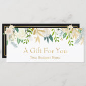 Ivory Gold Floral Beauty Salon Gift Certificate (Voorkant / Achterkant)