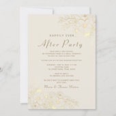 Ivory Gold Floral Mariage après Invitation de la f (Devant)