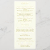 Ivory & Gold Huwelijksprogramma Programma (Achterkant)