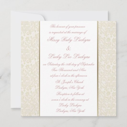 Ivory & Gold Invitation Kaart (Voorkant)