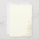 Ivory Gold Leafy Border Botanical Elegant Wedding Kaart (Achterkant)