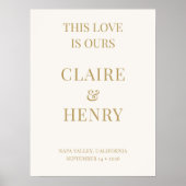Ivory Gold Minimalist Wedding Welcome Sign Poster (Voorkant)