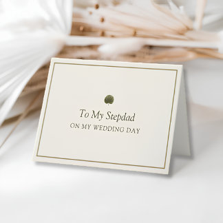 Ivory Gold Palm Stiefvader Trouwdagkaart Bedankkaart