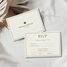 Ivory & Gold Palm Trouw RSVP Kaart