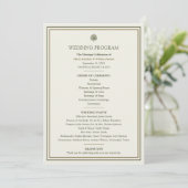 Ivory & Gold Palm Trouwprogramma Programma (Staand voorkant)