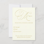 Ivory & Gold RSVP avec carte de réponse de choix d (Dos)