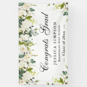 Ivory Golden Floral Modern Afstuderen Afstuderen Spandoek (Verticaal)