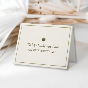 Ivory Goud Palm Trouwkaart voor Schoonvader Bedankkaart