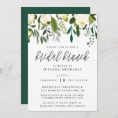 Ivory & Green Botanical Bridal Brunch Kaart (Voorkant / Achterkant)