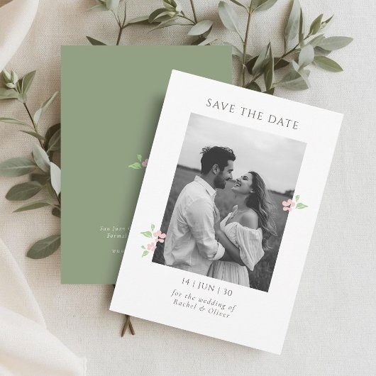 Ivory & Green | Chic Floral Wedding Save the Date