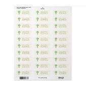 Ivory Green Elegant Irish Celtic Cross Etiket (Full Sheet)
