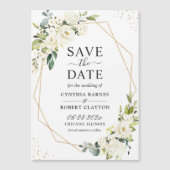 Ivory Green Floral Geometric sparen de Magnet van (Voorkant)