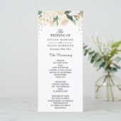 Ivory Green Floral Wedding Programme (Debout devant)