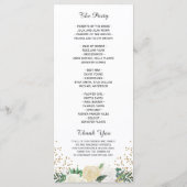 Ivory Green Floral Wedding Programme Programma (Achterkant)