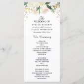 Ivory Green Floral Wedding Programme Programma (Voorkant)