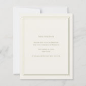 Ivory green monogram wreath birthday Save the Date (Achterkant)