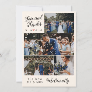 Ivory Grey Arrow Photo Collage Love Merci Mariage