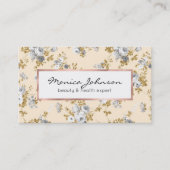 Ivory grijs wit goud glitter land boho floral visitekaartje (Voorkant)