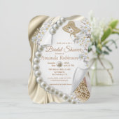 Ivory, groen, blauw, gouden zijde en parels Vrijge Kaart (Staand voorkant)